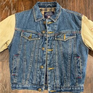 Faded Glory Boys Denim Jacket with Tan Sleeves